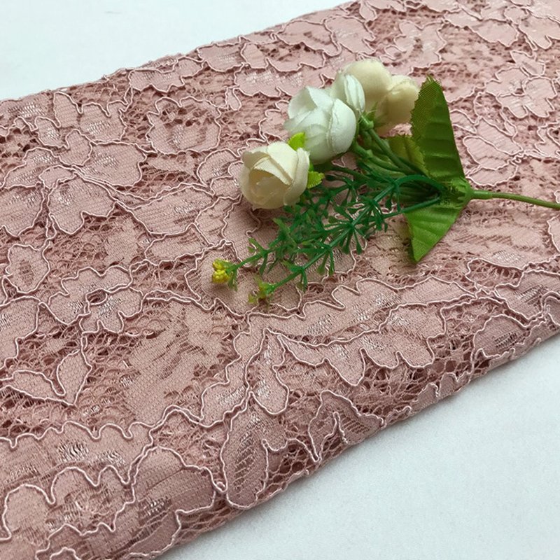 Lace Fabric Scallop Edge Placement Floral for Women's Wear Wholesale S 11